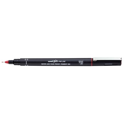 Fineliner Uni-ball Pin 0.3mm rood