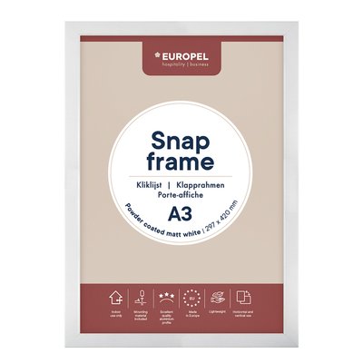 Kliklijst Europel A3 25mm mat wit