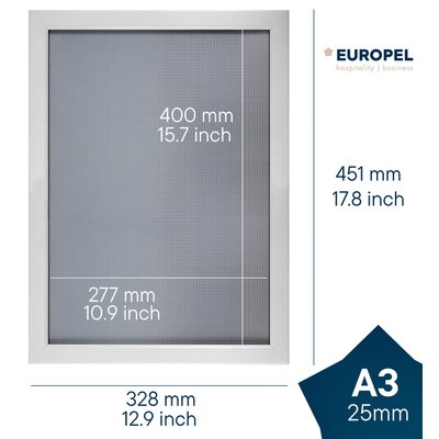 Kliklijst Europel A3 25mm mat wit