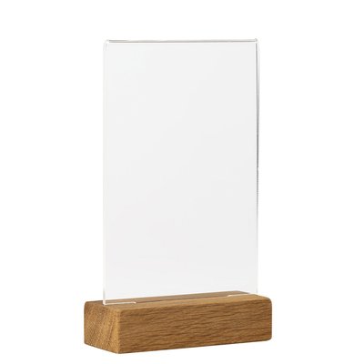 Présentoir de table Europel A6 acryl avec socle en bois