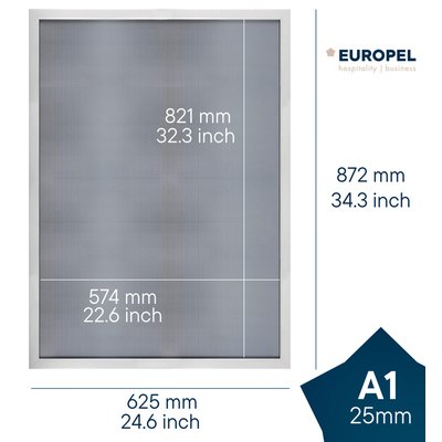Kliklijst Europel A1 25mm mat wit
