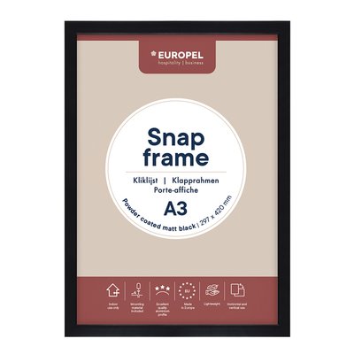 Cadre clipsable Europel A3 25mm noir mat