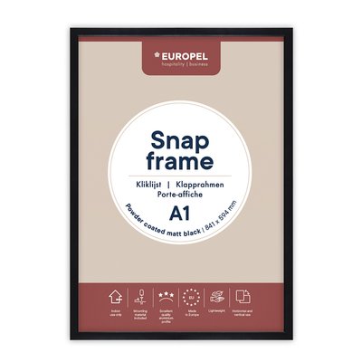 Cadre clipsable Europel A1 25mm noir mat