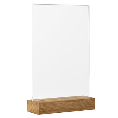 Présentoir de table Europel A5 acryl avec socle en bois
