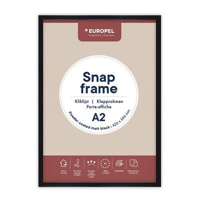 Cadre clipsable Europel A2 25mm noir mat
