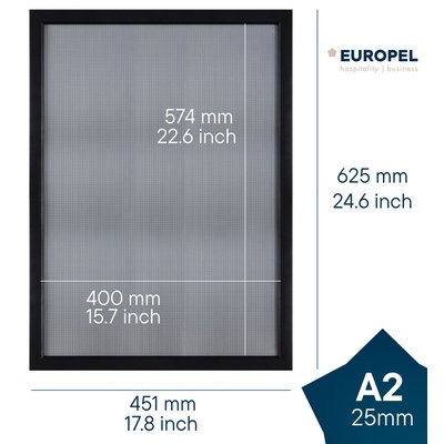 Cadre clipsable Europel A2 25mm noir mat