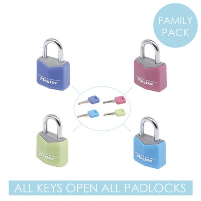 Cadenas Master Lock 4 assorti alu 20mm 4 pièces
