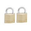 Hangslot MasterLock 2 gelijksluitend messing 30mm 2 stuks foto