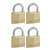 Hangslot MasterLock 4 gelijksluitend messing 50mm 4 stuks