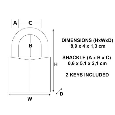 Cadenas Master Lock anse 51mm laiton 40mm