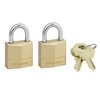 Hangslot MasterLock 2 gelijksluitend messing 20mm 2 stuks foto
