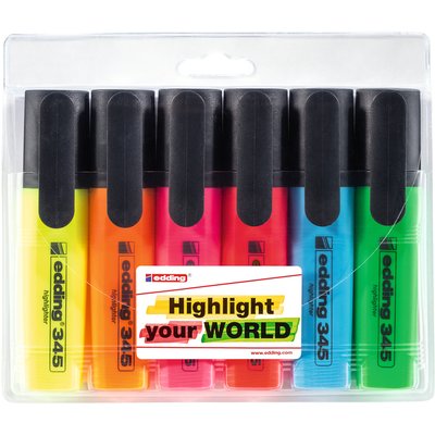 Markeerstift edding 345 2-5mm assorti set à 6 stuks
