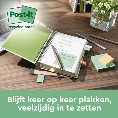 Bloc mémos Post-it 654 RSS12COL 76x76mm Colour Notes 14+4 gratuits