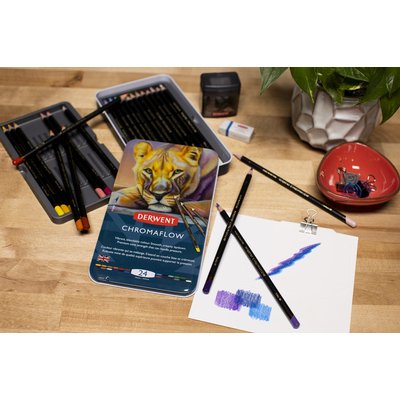 Kleurpotloden Derwent Chromaflow set à 24 kleuren