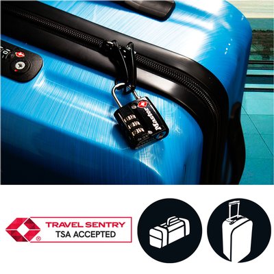 Cadenas Masterlock combinaison 3 chiffres TSA noir 30mm