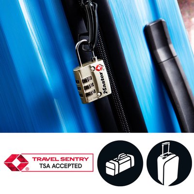 Cadenas Masterlock combinaison 3 chiffres TSA nickelé 30mm