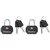 Cadenas Masterlock 2 à verrouillage égal alu TSA noir 30mm 2 pièces