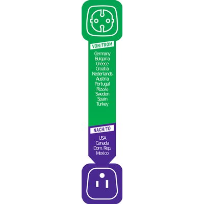 Adaptateur de voyage Brennenstuhl USA avec terre noir