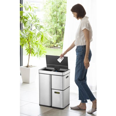 Afvalbak EKO Mirage Plus sensor 30liter en 2x15liter RVS