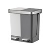 Pedaalemmer EKO Hana Duo Recycling 2x10 liter grijs wit foto