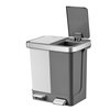 Pedaalemmer EKO Hana Duo Recycling 2x10 liter grijs wit foto