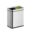 Afvalbak EKO Laguna Slim met inwerpopening 2x10liter RVS foto