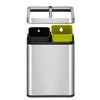 Afvalbak EKO Laguna Slim met inwerpopening 2x10liter RVS foto