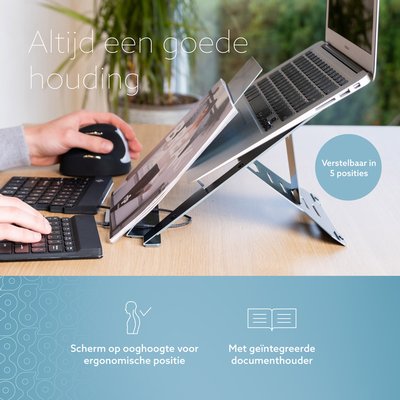 Laptopstandaard R-Go Riser Documenthouder