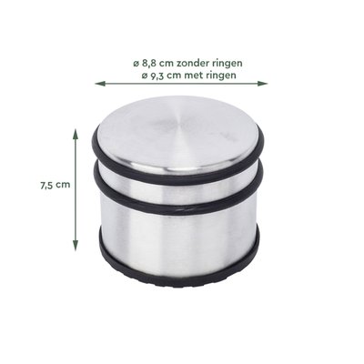 Deurstopper BRASQ met rubberen ringen rvs