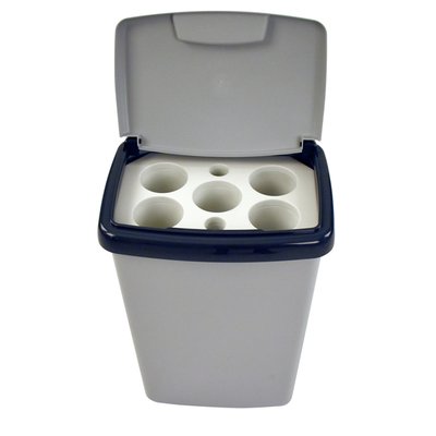 Afvalbak Vepa Bins bekerinzet 5-gaats 50 liter grijs