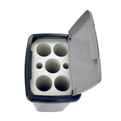 Afvalbak Vepa Bins bekerinzet 5-gaats 50 liter grijs