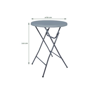 Table haute BRASQ 80cm BT100 gris