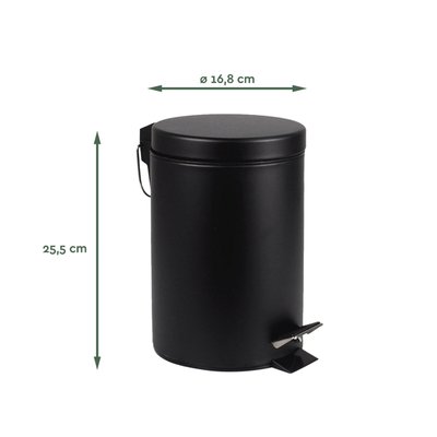 Pedaalemmer BRASQ 3 liter zwart
