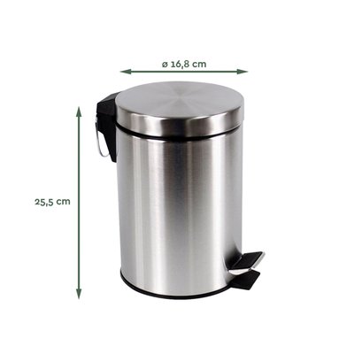 Pedaalemmer BRASQ 3 liter rvs