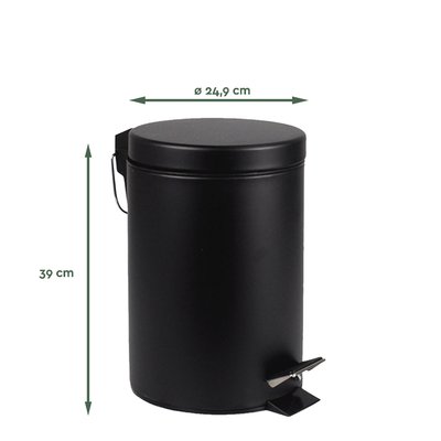 Pedaalemmer BRASQ 12 liter zwart