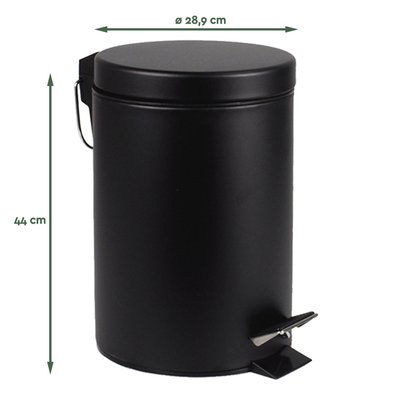 Pedaalemmer BRASQ 20 liter zwart