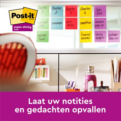 Bloc mémos 3M Post-it Z-Notes R330 Super Sticky 76x76mm 20+4 gratuits