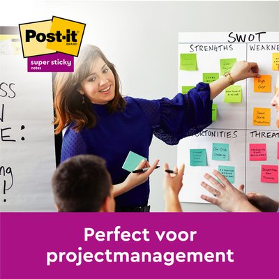 Memoblok 3M Post-it 655 76mmx127mm Super Sticky Oasis 5 stuks