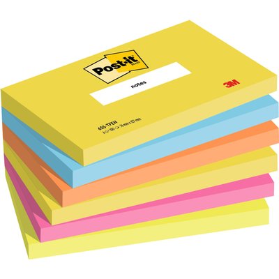 Memoblok 3M Post-it 655 76x127mm Energetic Colours 6 stuks