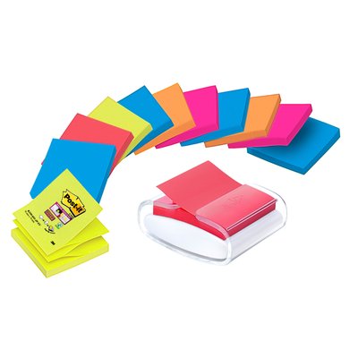 Memoblokdispenser 3M tbv Post-it Z-Note 76x76mm transparant + 12 blok Z-notes