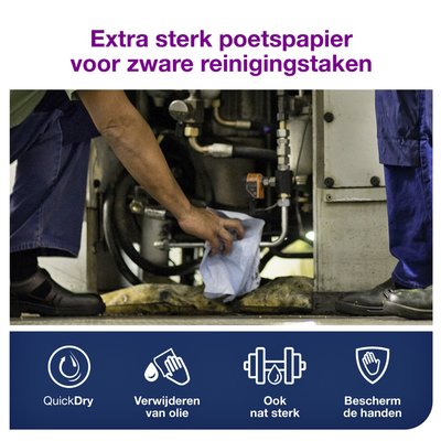 Papier de nettoyage Tork Premium Industrial Heavy-Duty W4 130082 plié 3 ép 5x 100 feuilles bleu