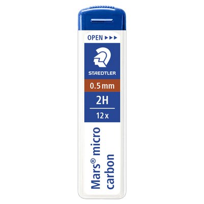 Mine Staedtler Mars Carbon Micro 0,5mm 2H 12 pièces
