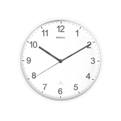 Horloge MAULsprint RC Ø30x5cm plastique blanc/blanc
