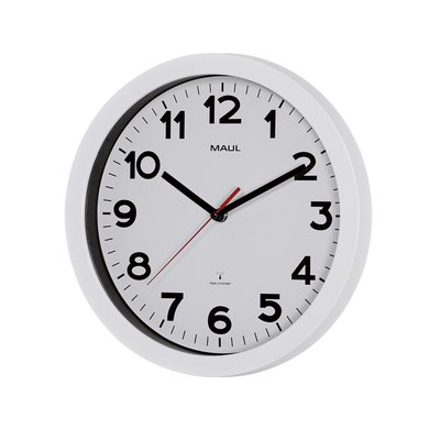 Wandklok MAUL Step RC Ø30x5cm kunststof wit/wit