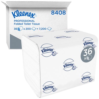 Toiletpapier Kleenex gevouwen 2-laags 110x186mm wit 8408