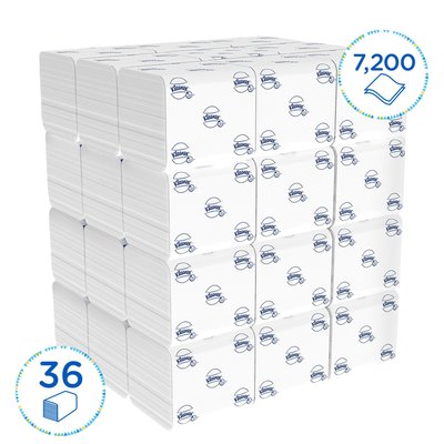 Toiletpapier Kleenex gevouwen 2-laags 110x186mm wit 8408