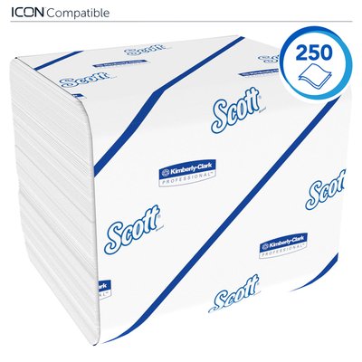 Toiletpapier Scott Control gevouwen 2-laags 110x186mm wit 8508