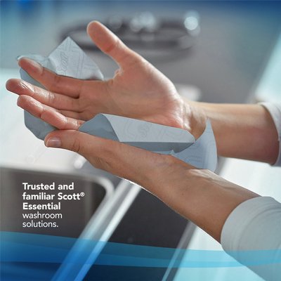 Handdoekrol Scott Essential Slimroll 1-laags 190m blauw 6696