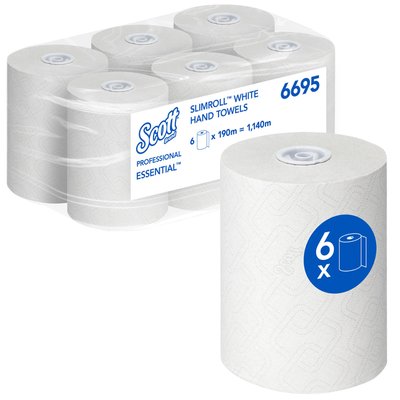 Handdoekrol Scott Essential Slimroll 1-laags 190m wit 6695