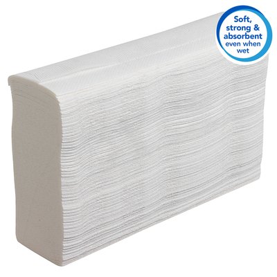 Handdoek Scott Slimfold m-vouw 1-laags 190x300mm 16x110 vel wit 5856